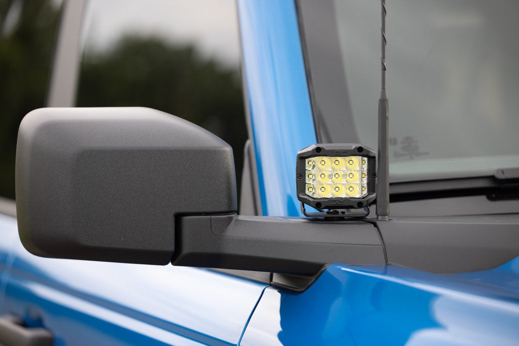 LED Light Kit | Ditch Mount |  2" Chrome Pair | Wide | Ford Bronco 4WD (21-25)